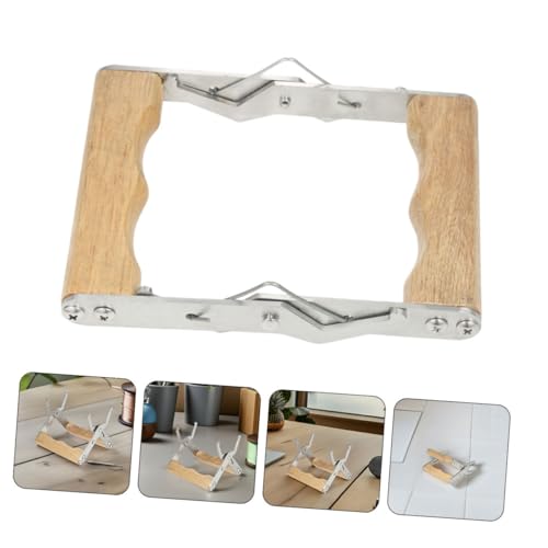 Uonlytech 4pcs Stainless Steel Beekeeping Hive Frame Gripper Tool with Wood Handle for Honey Harvesting and Hive Inspection Beehive Frame Clamp Lifter for Beekeepers