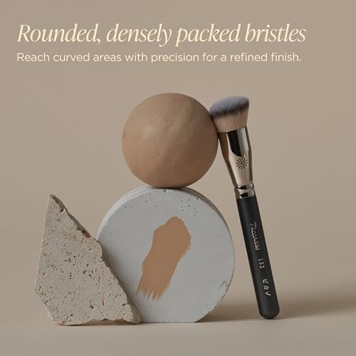 Piccasso 132 Foundation Brush - Professional Rounding Makeup Brush for Liquid & Cream - Seamless Flawless Finish, Beginner Friendly K-Beauty Tool - High Adherence & No Streaks, Durable Synthetic Hair - color: Rounded