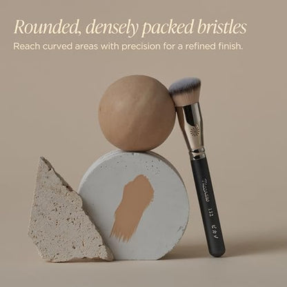 Piccasso 132 Foundation Brush - Professional Rounding Makeup Brush for Liquid & Cream - Seamless Flawless Finish, Beginner Friendly K-Beauty Tool - High Adherence & No Streaks, Durable Synthetic Hair - color: Rounded