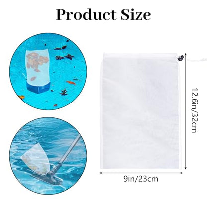 6 Pack Cleaner Replacement Mesh Bag Pool Vacuum Filter Bag for Pools Aquariums Ground Swimming Pools Ponds Collecting Leaves