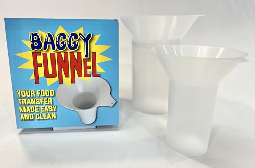 Best Food Transfer Tool for Easy Bagging and Storage, Quart and Gallon Size (White)