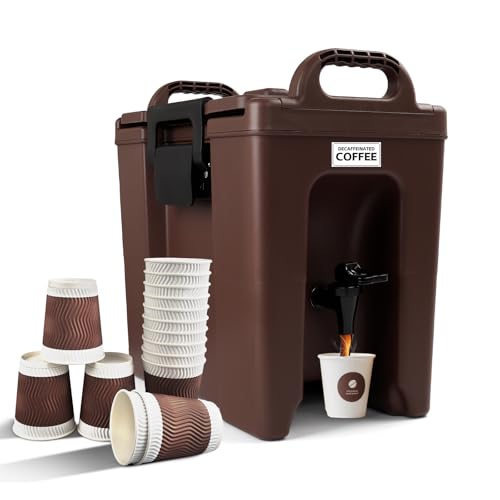 YUANHAO 2.5 Gallon Insulated Beverage Dispenser with Spigot | Hot & Cold Drink Server for Coffee, Tea, Lemonade | 7-Hour Temperature Control for Parties, Events, Office & Home - size: 2.5 GAL