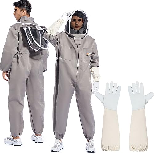 ANDES Men Women Sting Proof, Polycotton Beekeeping Suit Beekeeper Costume - size: XXL