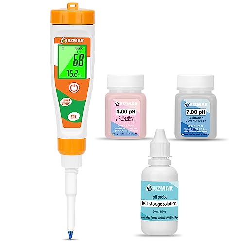 UIUZMAR pH Tester for Food Digital pH Meter for Sourdough Starter and Dough Spear Sensor Food pH Kit Works for Fermented Sausages Cheese Sushi Rice Canned Jam Soapmaking and Other Solid Semi-Solid - color: Green