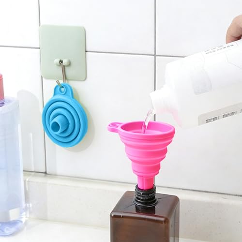 Kitchen Funnel Set of 3, Large, Medium and Small, Food Grade Silicone Foldable Funnel, Used for Filling Bottles, Daily Cooking and Transferring Water Or Powder, Multi-Color