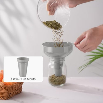 Pisol Wide Mouth Funnels for Kitchen Use, Versatile Food Grade Funnels for Filling Bottles, Plastic Cooking Funnel Set with Strainer, Large Long Neck Funnel for Canning, Mason Jar, Shampoo, Liquids
