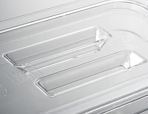 CURTA 6 Pack NSF Food Pan Cover, 1/3 Size Clear Polycarbonate Lid with Handle for Commercial Food Pan, Dishwasher & Freezer Safe Plastic Clear - color: 1/3 Size, size: Handled Lids