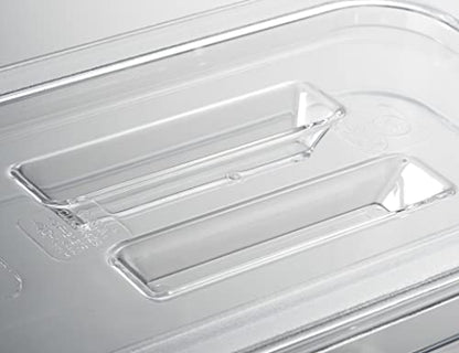 CURTA 6 Pack NSF Food Pan Cover, 1/3 Size Clear Polycarbonate Lid with Handle for Commercial Food Pan, Dishwasher & Freezer Safe Plastic Clear - color: 1/3 Size, size: Handled Lids