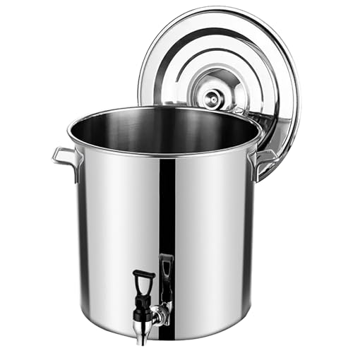 Stainless Steel Home Brew Kettle with Spigot & Lid - Heavy-Duty Stock Pot for Brewing, Perfect for Home & Outdoor Brewing Supplies, Durable Milk Can - size: 45L/42.3QT