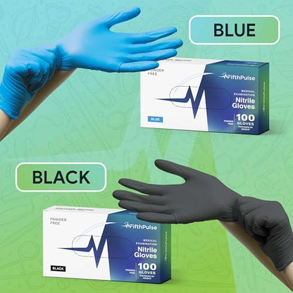 Black Small Nitrile Gloves Case of 1000 - Medical Grade - Latex-Free, Powder-Free - Disposable Nitrile Gloves - Medical Exam, Lab, and Industrial Use - color: Black (Small)