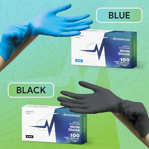 Black X Small Nitrile Gloves Case of 1000 - Medical Grade - Latex-Free, Powder-Free - Disposable Nitrile Gloves - Medical Exam, Lab, and Industrial Use - color: Black (X Small)
