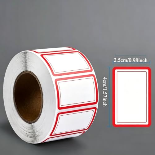 500 Removable Labels - No Residue, Reusable and Waterproof | Suitable for Food Storage Containers, Etc. (Red) - color: Red