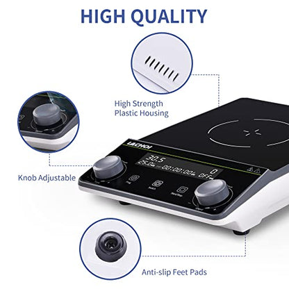 Magnetic Stirrer 5.9 inch Magnetic Stir Plate with stir bar LCD Display 100-1600RPM Max Stirring Capacity 5000ml Digital Magnetic Stir Plate Magnetic Mixer Lab Stirrers(No Heating) - size: 5L-1