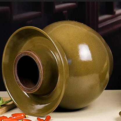 ZHOUXIAO Pickle Jar Ceramic Jar with Lid,Traditional Chinese Fermentation Kit Crock with Water Seal Airlock Lid, Fermentation Jar for Pickles,Kimchi,Sauerkraut,Kombucha Jar 10KG
