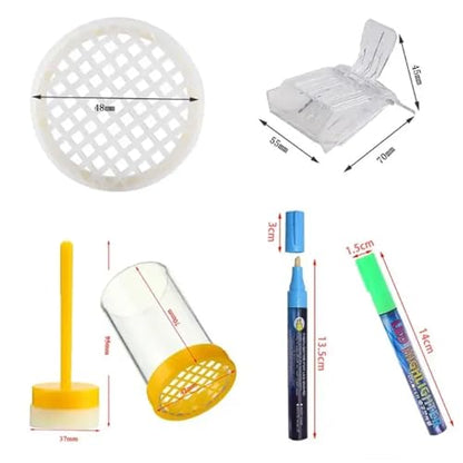 Bee Rearing Kit Automatic Beekeeping Queen Bee Rearing System Cell Cup Set Rearing Grafting Kit Bee Queen Cage 1 Set for Beginners and Bee Keeper