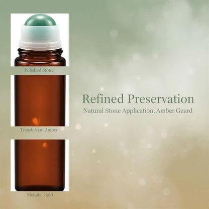 Joyibay 4 Pcs 1.7 oz Amber Glass Roller Bottles, Essential Oil Roll-on Bottle with Natural Stone Ball, Portable Container for Perfume, Aromatherapy, DIY Blends
