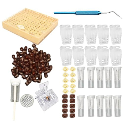 Queen Rearing Kit Complete Beekeeping Starter Kit Including Queen Rearing Box, Cell Cups, Beekeeping Moving Grafting Tools Queen Excluder, Perfect Beekeeping Kit for Beekeeper Gift Queen Rearing Kit
