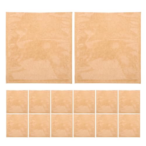 Lurrose 100pcs Kraft Paper Bags: Food Storage Bags with Transparent Window - Reusable for Snack Cookies Bread Candy Treat Cheese Tea 7.9"x7.17"