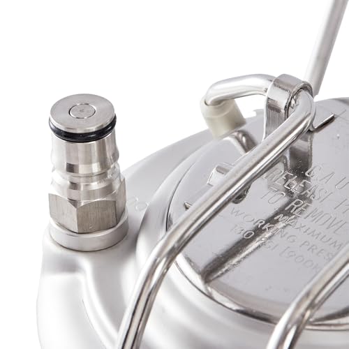 2L/64oz Mini Beer Keg Growler 1.6 Gallon Mini Ball Lock Keg Corny Keg for Homebrew 304 Stainless Steel Beer Mini Keg