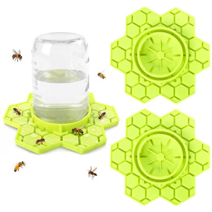 2 Pack Bee Feeder for Mason Jar, Silicone Bee Watering Station, Compatible with Regular and Wide Mouth, Bee Feeders for Hives, Beekeeping Supplies, Bee Waterer for Outside Garden(Yellow) - color: Yellow-2pack