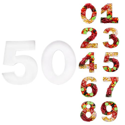 12" Charcuterie Cardboard Number Fillable Shaped Treat Decorative Box Anniversary Birthday Table Centerpiece (50 Style, 12inch) - size: 12inch, style: 50 Style