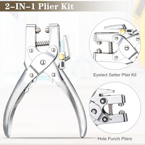 Honoson 3/16 Inch Grommet Tool Kit Eyelet Plier Set Hole Punch Grommet Hand Press Pliers with 200 Pieces of Eyelets for Clothes Shoes Bags(Bronze) - color: Bronze, size: 3/16 Inch