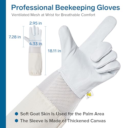 Professional Bee Jacket for Men & Women with Round Veil, Beekeeping Jacket with Ventilated Glove, Beekeeper Jackets Bee Outfit for Backyard and Bee Keeper M - size: Medium