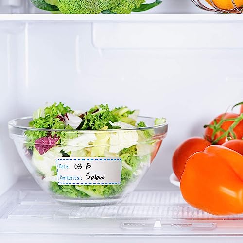 320Pcs Removable Freezer Labels, 1 x 3 in Food Labels to Write on Food Storage Stickers Date Label, Waterproof Oil Resistant Canning Jar Labels Freezer Paper Label, Clean Leaves No Residue, Blue & Red - color: Red & Blue