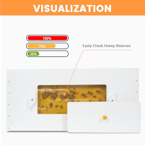 BeeTech 10 Frame Langstroth Beehive Medium Super Box Painted Not Includes Wooden Frames & Waxed Foundations (Unassembled)
