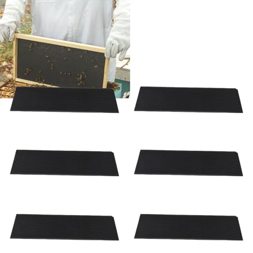 TZLMWDFRWG 6Pcs Beeswax Sheets, 16.7X4.9in Beehive Foundation Sheets, Flexibility, Beeswax Honeycomb Sheets for Beekeeping