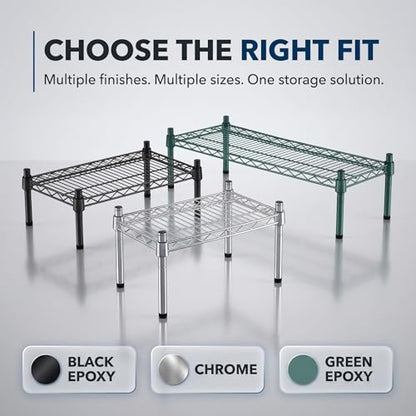 Black Epoxy Wire Storage Shelf, Dunnage Rack, Commercial 1 Tier Small Shelf, 21" x 30" x 8", Heavy-Duty Metal Construction, 600 lbs Capacity - color: Black, size: 21"D x 30"W x 8"H