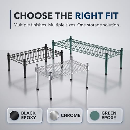 24" x 24" x 14" Black Epoxy Wire Storage Shelf, Dunnage Rack, Commercial 1 Tier Small Shelf - color: Black, size: 24"D x 24"W x 14"H