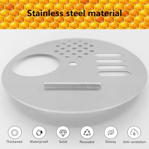 Bee Hive Nuc Box Entrance Gates, 12 Sets Disc Diameter 2.67" Rotatable Stainless Steel Bee Hive Entrance Disk Gate Beekeeping Supplies Tool