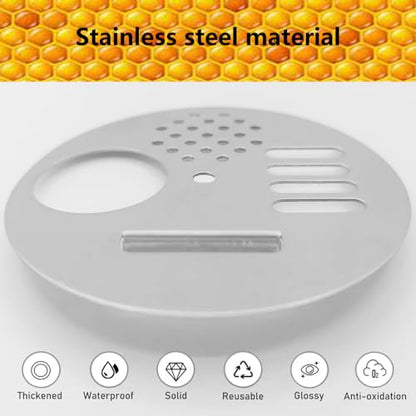Bee Hive Nuc Box Entrance Gates, 12 Sets Disc Diameter 2.67" Rotatable Stainless Steel Bee Hive Entrance Disk Gate Beekeeping Supplies Tool