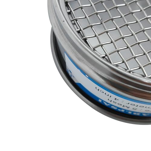 5 Mesh Lab Sieves 4" Diameter 304 Stainless Steel Wire Cloth Test Sieve for Industrial Laboratory Home - size: 5 mesh