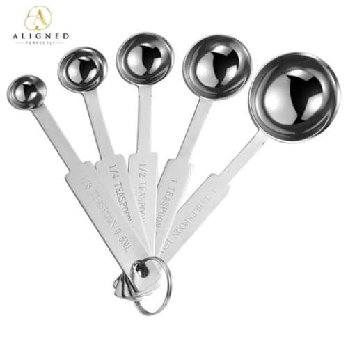 Premium No Rust 10-Piece Stainless Steel Measuring Cups & Spoons Set, Cups and Spoons, Kitchen Gadgets for Cooking & Baking, Easy To Read No Fading Engraved Measurements, & Stackable Design