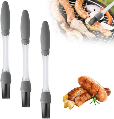 Silicone Basting Brush, Heat Resistant Pastry Oil Brush, Food Grade Cooking Brush for Spreading Oil Butter Sauce, Ideal for Baking BBQ Grilling, Kitchen Gadgets for Home and Outdoor Use (3pcs) - color: 3pcs