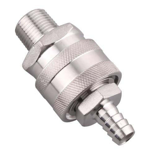 DERNORD 1/2 Inch Stainless Steel Quick Disconnect Set - Beer Brewing Connector Kit (Barb Male/MPT Female)