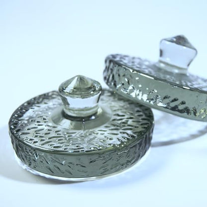 Fermentation Weights for Large Wide Mouth Gallon Mason Pickling Canning Jars (Over 3.5 Inches), Fermenting Weigh Easy Grip With Grooved Handles Wavy Grain Dot for Brewing Fermented Foods, Pack of 2 - color: Clear