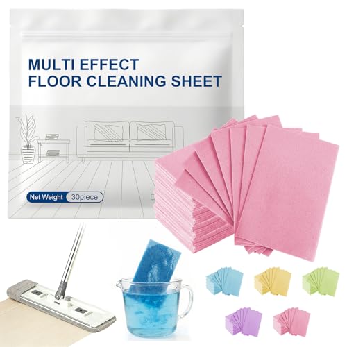 30 Pcs 2026 New Floor Cleaning Tablets, Multi-Effect Floor Mopping Sheets Wood Cleaner Tablets for Hardwood, Tile, Vinyl & Laminate, Streak-Free & Residue-Free Formula, Fresh Hibiscus Syriacus Scent - color: Hibiscus Syriacus Scent