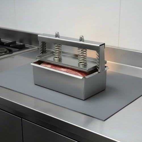 Stainless Steel Food Press Meat Shaping Tool Spring Compression Plate Effortless Cleaning Suitable for Kitchen Cooking Professional Use, 1.5KG, Removable Bottom - size: 1.5KG, style: Removable Bottom