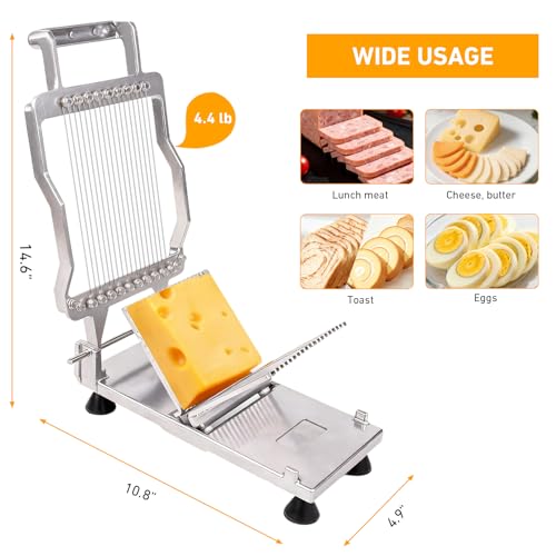 Commercial Cheese Slicer With Wire 6mm Cheese Cutter Butter Cutting Board Machine Aluminum Alloy Commercial Cheese Slicer with 316 Stainless Steel Wire Kitchen Cooking Baking Tool - size: 0.24"