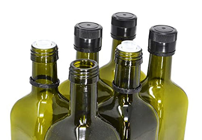 nicebottles Olive Oil Bottles with Cap & Pourer Fitment, Green, 750ml - Pack of 6