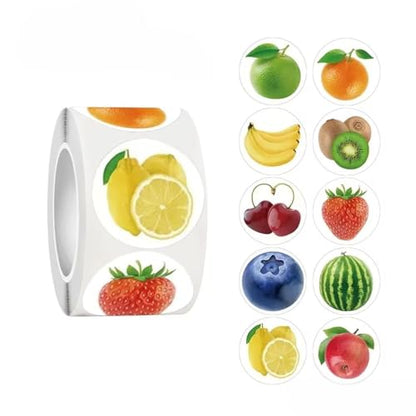 500 PCS Fruit Roll Stickers, 10 Styles Waterproof Vinyl Fresh Fruit Decals for Skateboard, Fridge, Laptop, Phone, Luggage, Trendy Stickers for Teens, Adults, Boys and Girls(Fruit) - color: Fruit