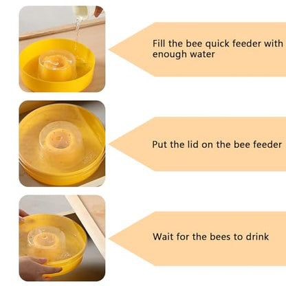 2 Pack Bee Top Feeder, Bee Feeders For Hives Beekeeping Feeding Equipment Hive Top Rapid Bee Feeder Rapid Round Feeders For Honey Bees Bee Water Feeder Beekeeper Tools Beekeeping Supplies, Yellow - size: Beehive Round Hive-2 Pack