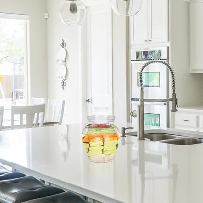 Sealed Glass Pickle Jar Large Capacity 3-jin Food Storage Canister Thickened Water-tight Fermentation Crock for Household Kimchi and Sauerkraut Preservation