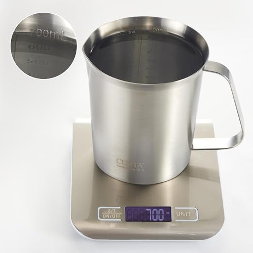 CURTA 18/8 Stainless Steel Measuring Cup with Handle and Pour Lip 24 OZ (3 Cup, 700 ML) - color: Flat Handle, size: 24 OZ (3 Cup, 700 ML)