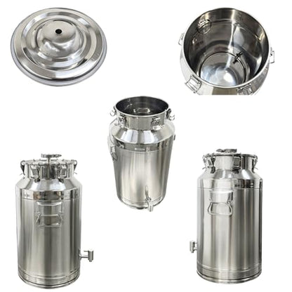 INTBUYING 16 Gal Wine Fermentation Tank 304 Stainless Steel Beer Brewing Fermentation Tanks with Exhaust Pipe Sealing Lock Fastener for Beer Wine Yogurt Milk Juice - size: 16gal