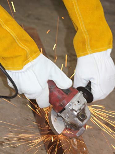 Suse's Kinder Welding Gloves Mig Tig Available in Sizes: XS, Small, Medium, Large, Xl, XXL, XXXL - color: Yellow White, size: Large