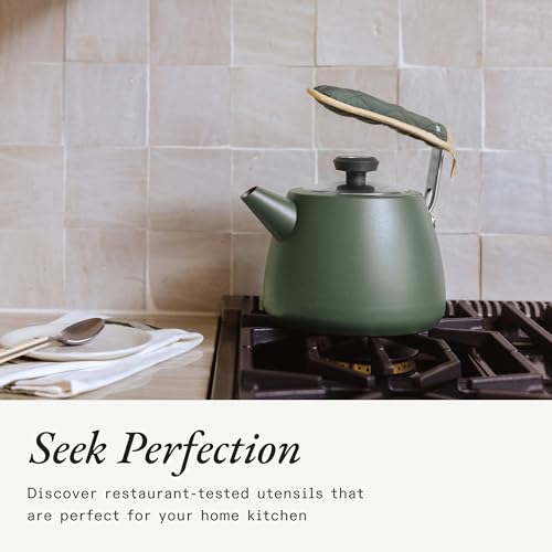 Made In Cookware - 2 QT Kettle - Willow Green - Stainless Steel - With Built-In Temperature Gauge - Includes Handle Sleeve - Induction Compatible - color: Willow Green